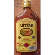 Artemi - Ronmiel Canario Ron Miel Honigrum 350ml 20% Vol. flache Glasflasche hergestellt auf Gran Canaria - LAGERWARE